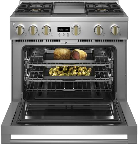 Monogram ZGP364NDTSS 36quot All Gas Professional Range with 4 Burners an