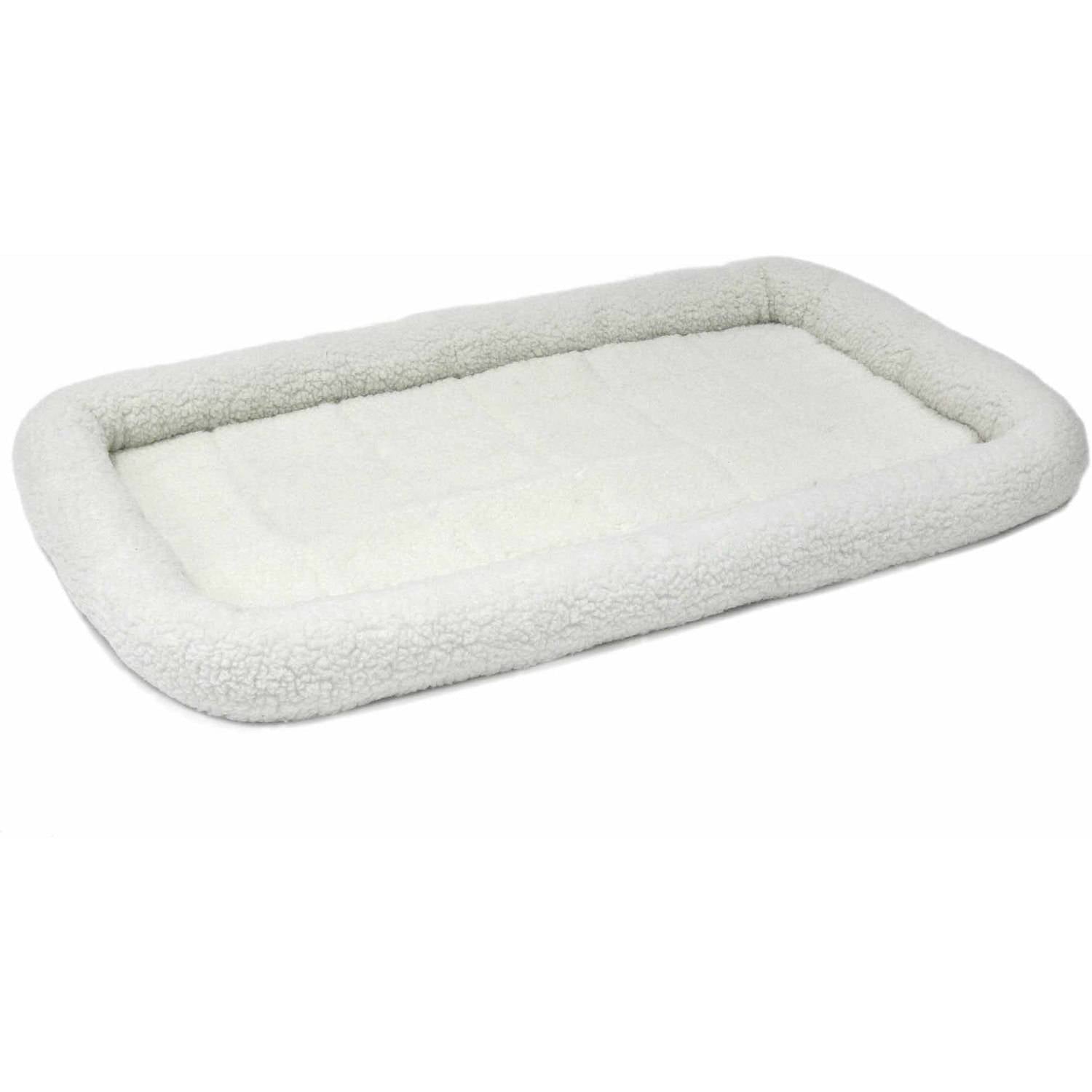 MidWest Deluxe QuietTime Bolster Pet Bed and Crate Mat， Fleece， 54