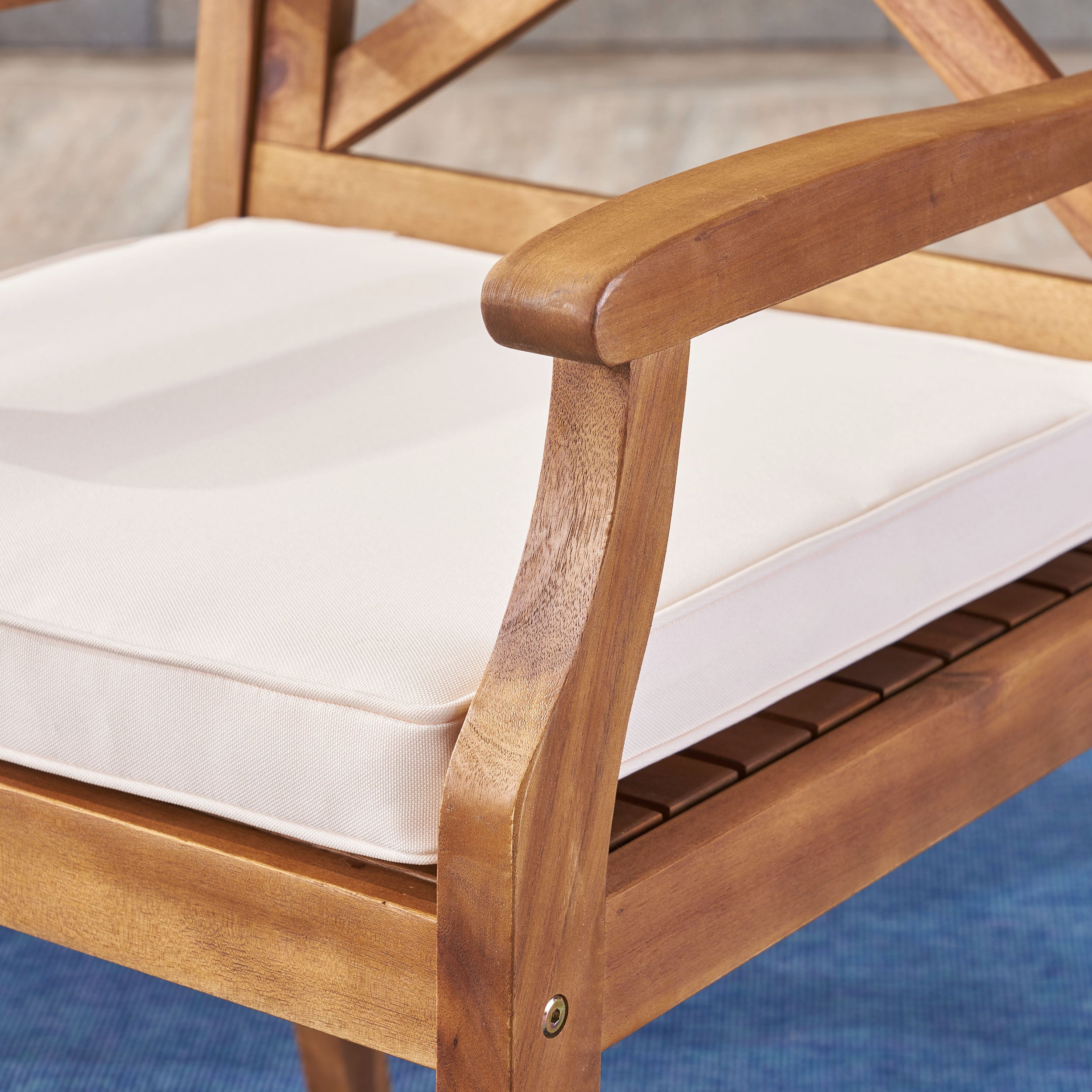 Divyansh Outdoor 7 Piece Acacia Wood Dining Set