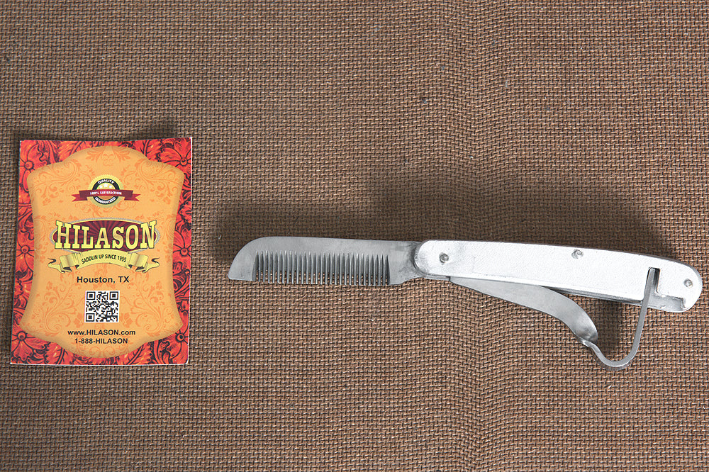 99RI Hilason Western Horse Care Thinning Knife W/ Hoof Pick
