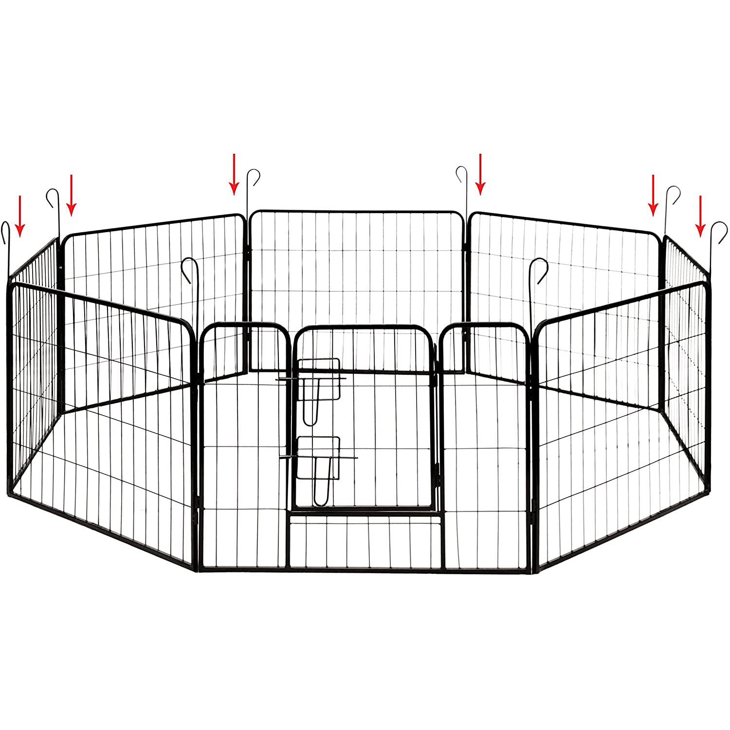 ALEKO Heavy-Duty Dog Kennel Pet Playpen 8 Panels 32 x 24 inch