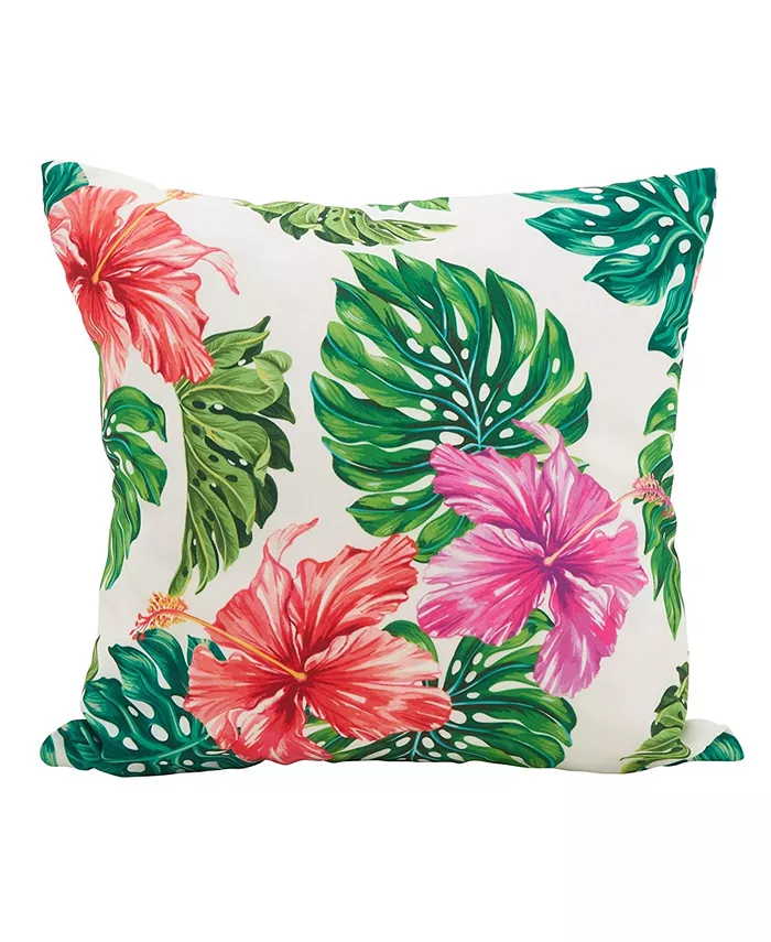 Saro Lifestyle Island Palms Statement Decorative Pillow， 18