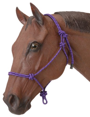 Tough 1 Horse Poly Rope Tied Halter， Purple