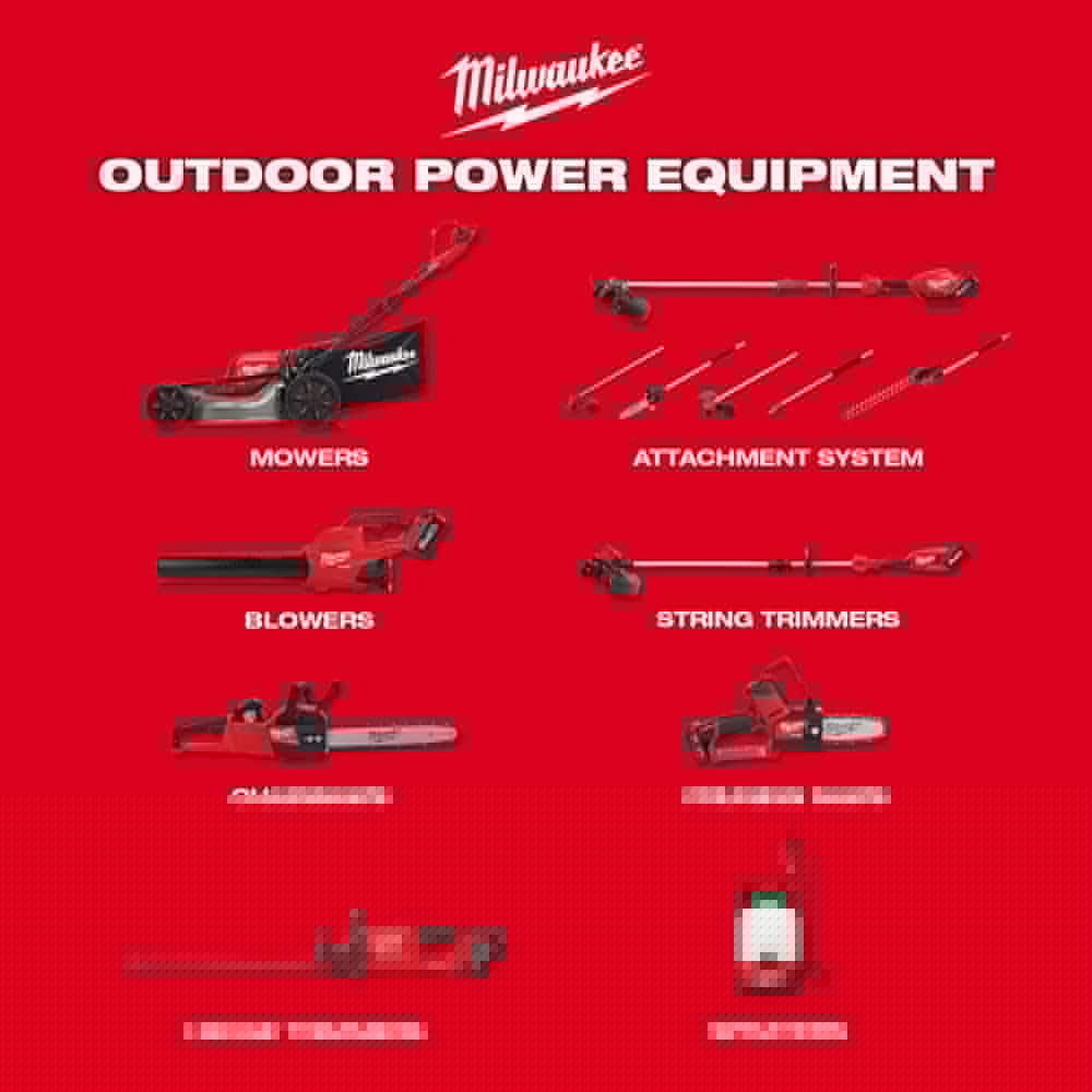 Milwaukee M18 FUEL 18V LithiumIon Brushless Cordless QUIKLOK String Trimmer 8Ah Kit wM18 FUEL Brush Cutter and Edger Attachments