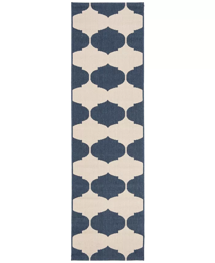 Safavieh Courtyard Beige and Navy 2'3