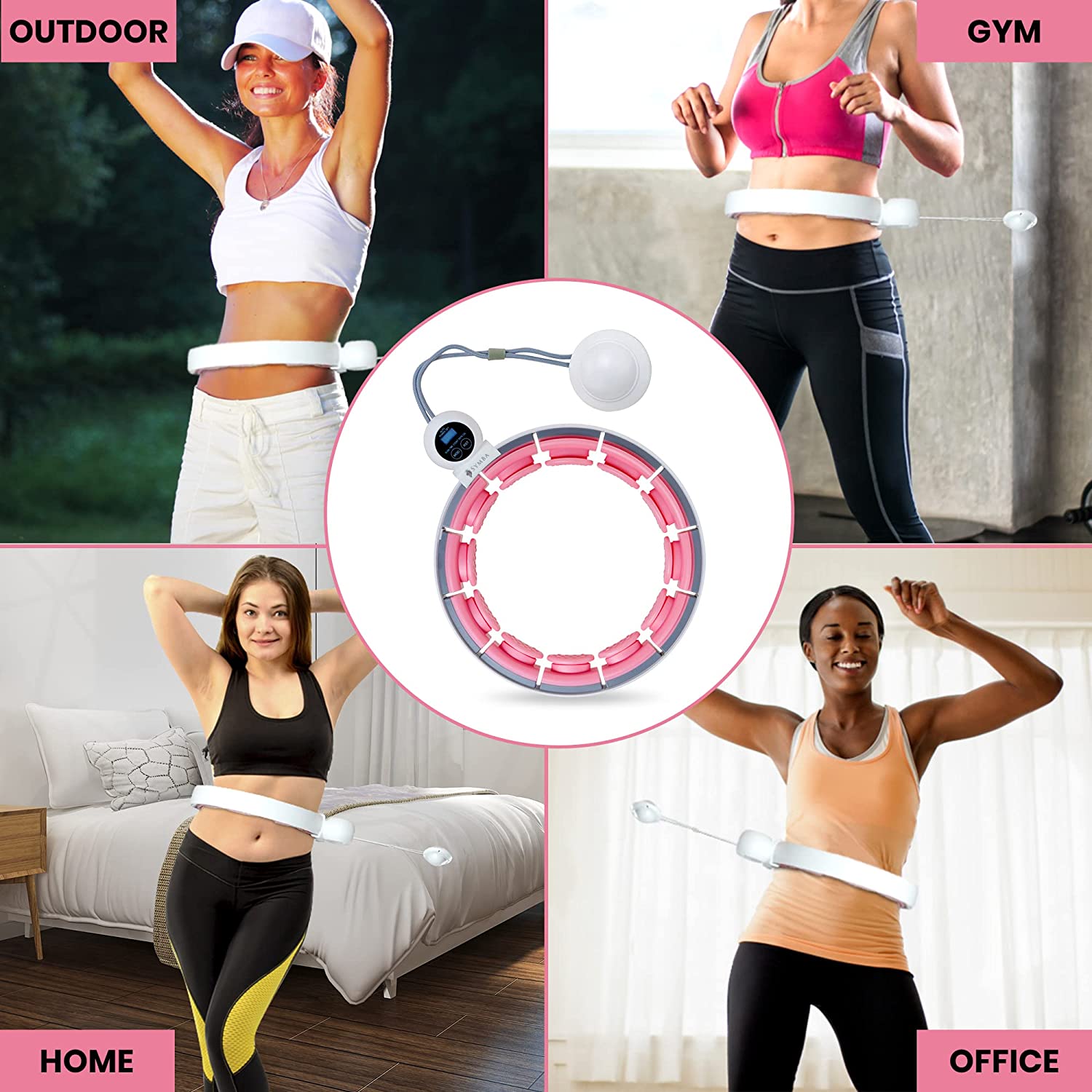 generic Smart Hula Hoop， Smart Weighted Hula Hoop， Hoop Fit， Premium PVC Quality