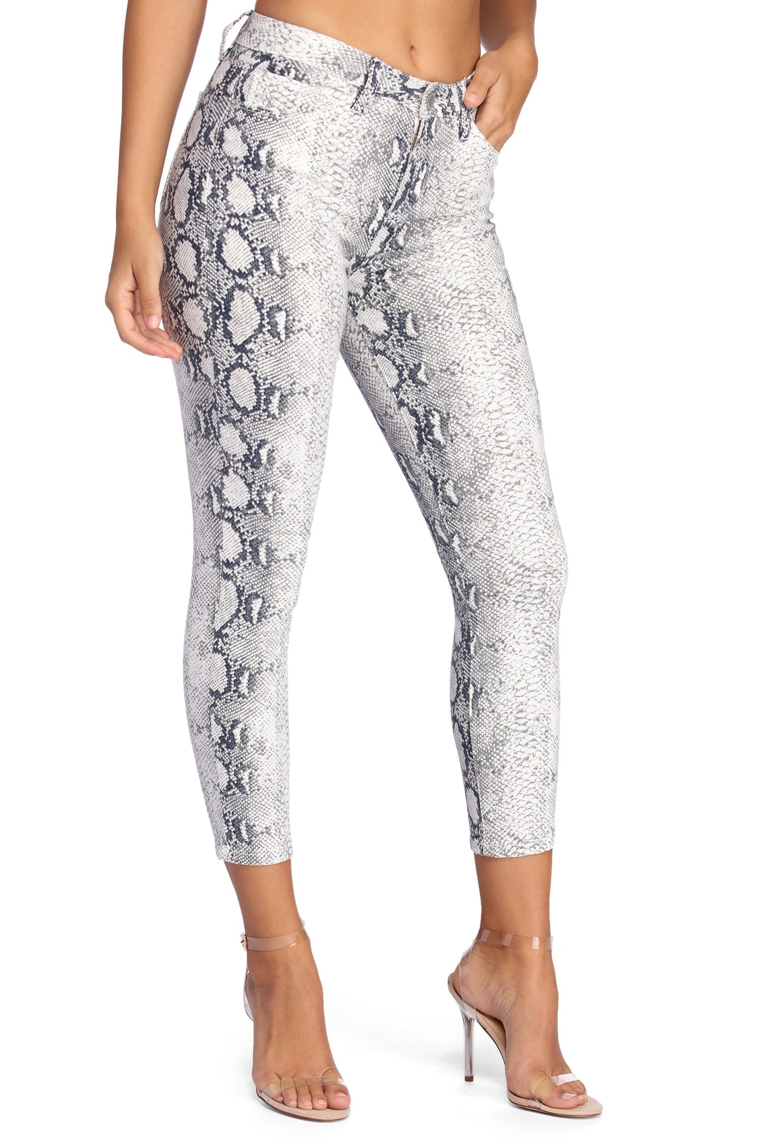 Skinny Snake Print Pants