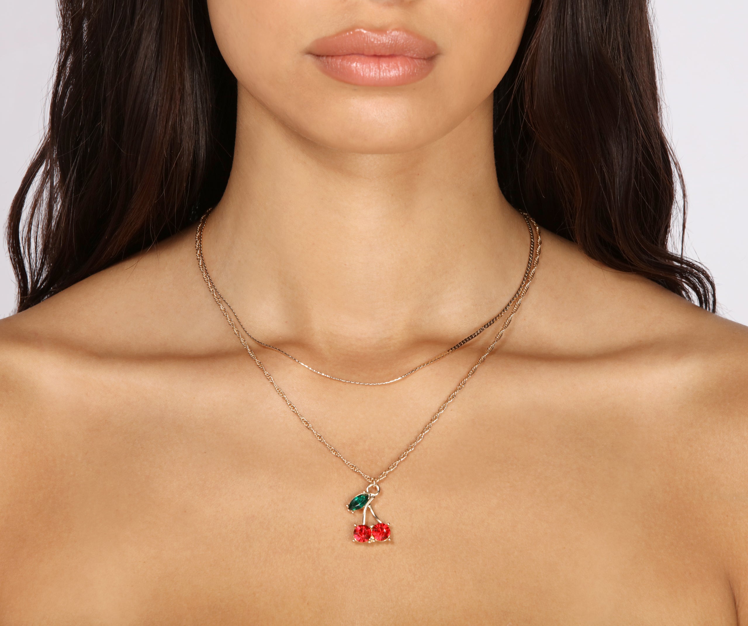 Cherry Charm Layered Necklace