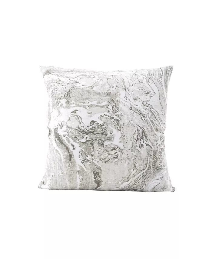 Anaya Home Grey Marbled Printed Down Alternative Throw Pillow