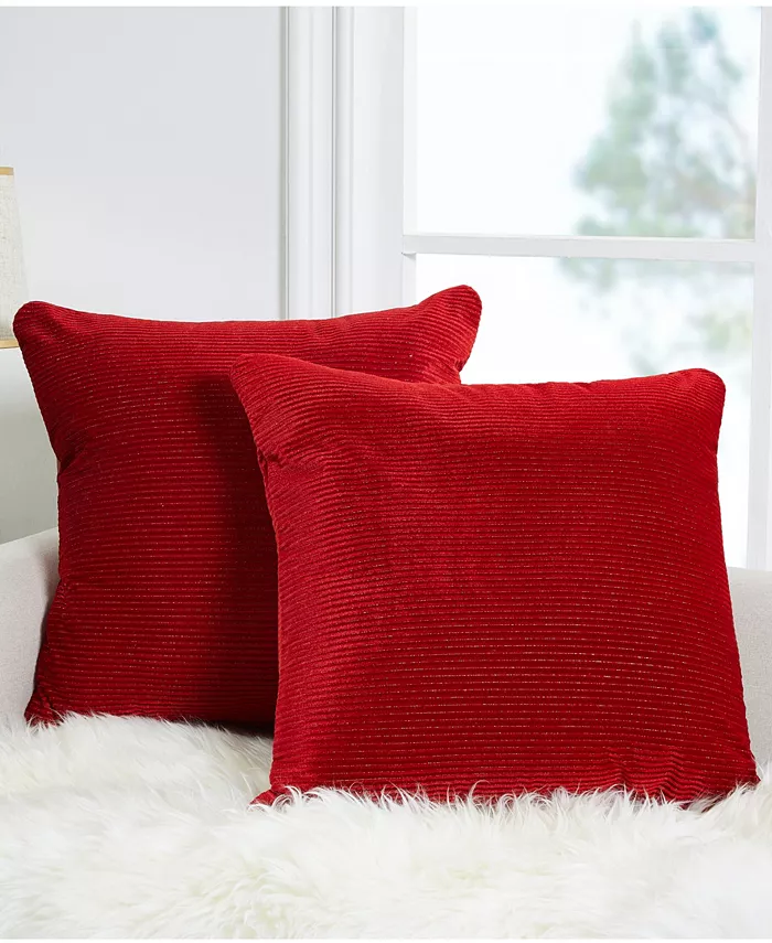 Birch Trail Velvet 2-Pack Decorative Pillow， 18