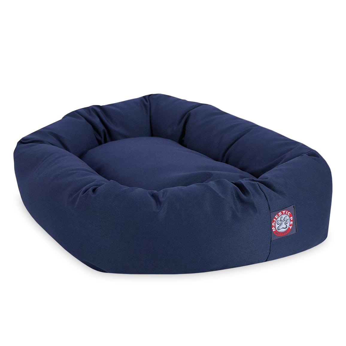 Majestic Pet | Poly/Cotton Bagel Pet Bed For Dogs， Blue， Extra Large