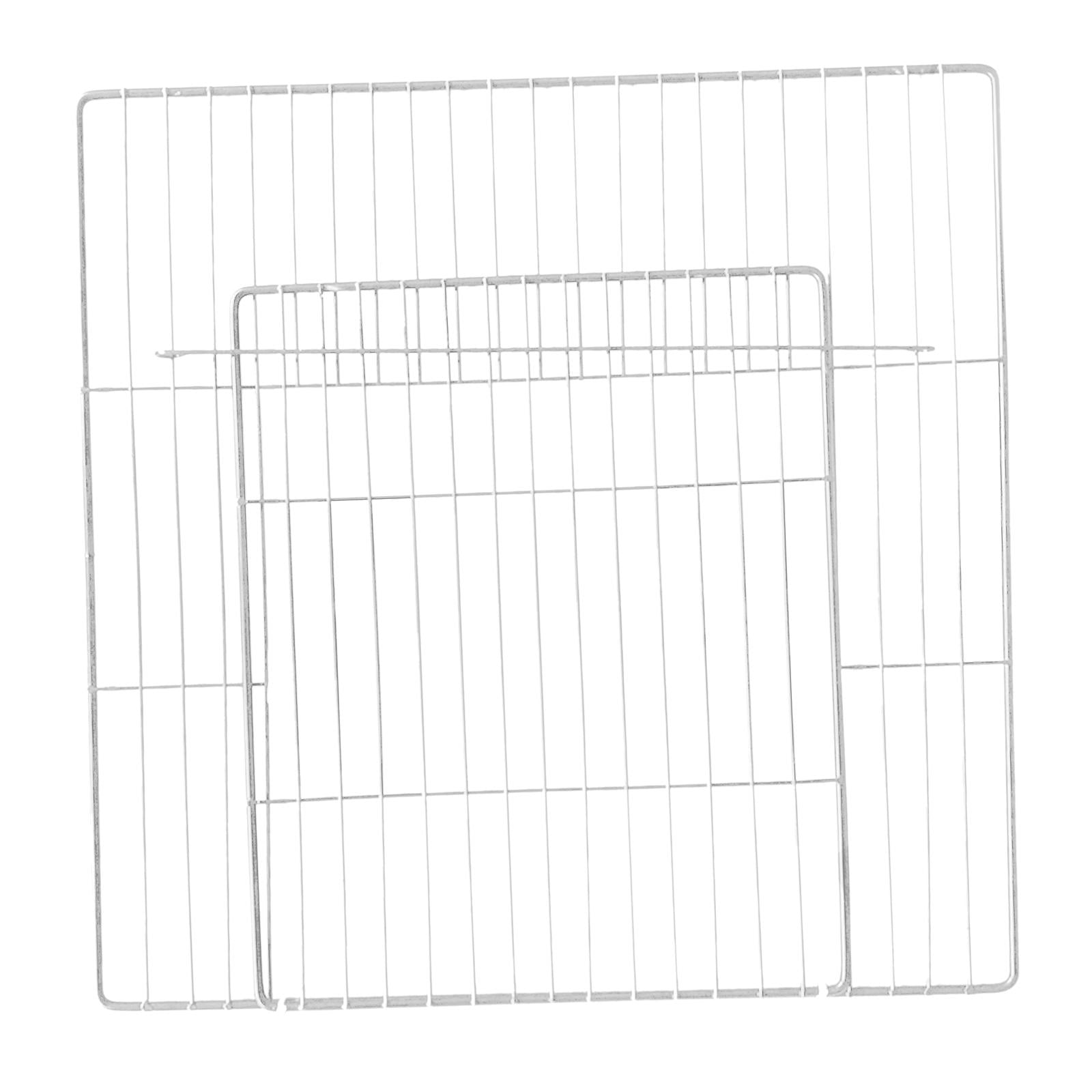 Pet Playpen Door Cage Metal Wire Puppy Fence Yard Indoor Small Animals Panel White Dense Grid