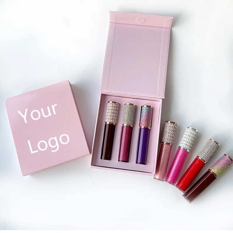 No Logo Waterproof Makeup Private Label 3pcs Liquid Matte Lipstick Set