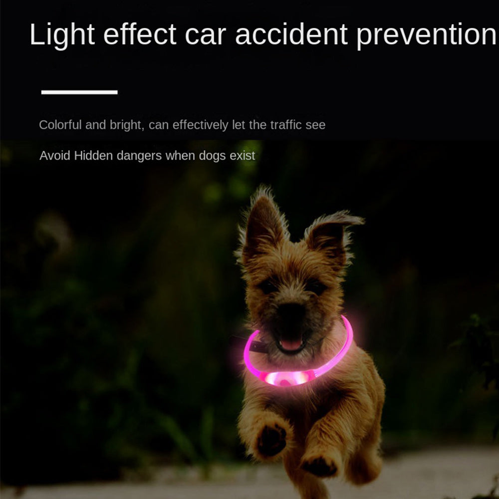Led Dog Collar， USB Rechargeable Flash Dog Necklace Light， Pet Safety Collar Makes Your Beloved Dogs Be Seen at Night for Small Medium Large Dogs，Blue