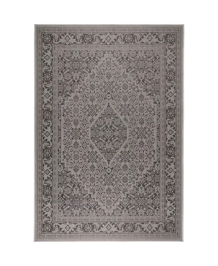 Nicole Miller Patio Country Dahlia Gray Outdoor Area Rug Collection