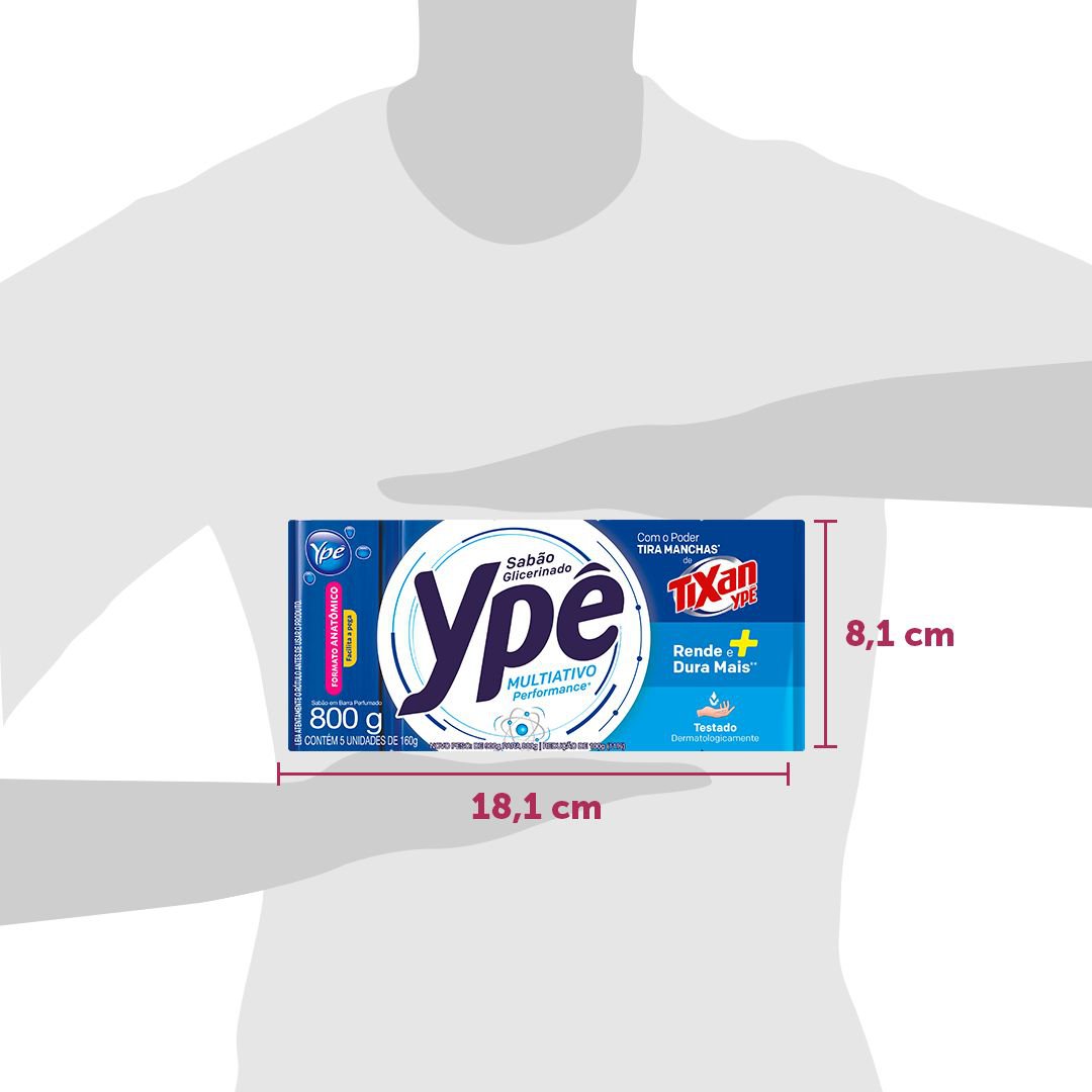 Sabao em Barra Ype Multiativo 800g