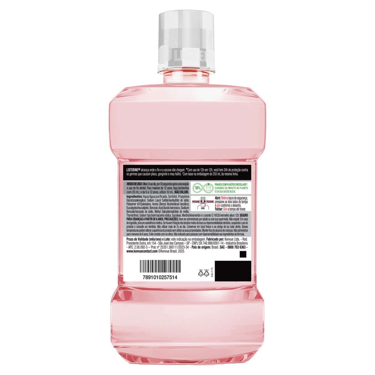 Enxaguante Bucal Zero Alcool Melancia & Hortela Listerine 1l Leve Mais Pague Menos