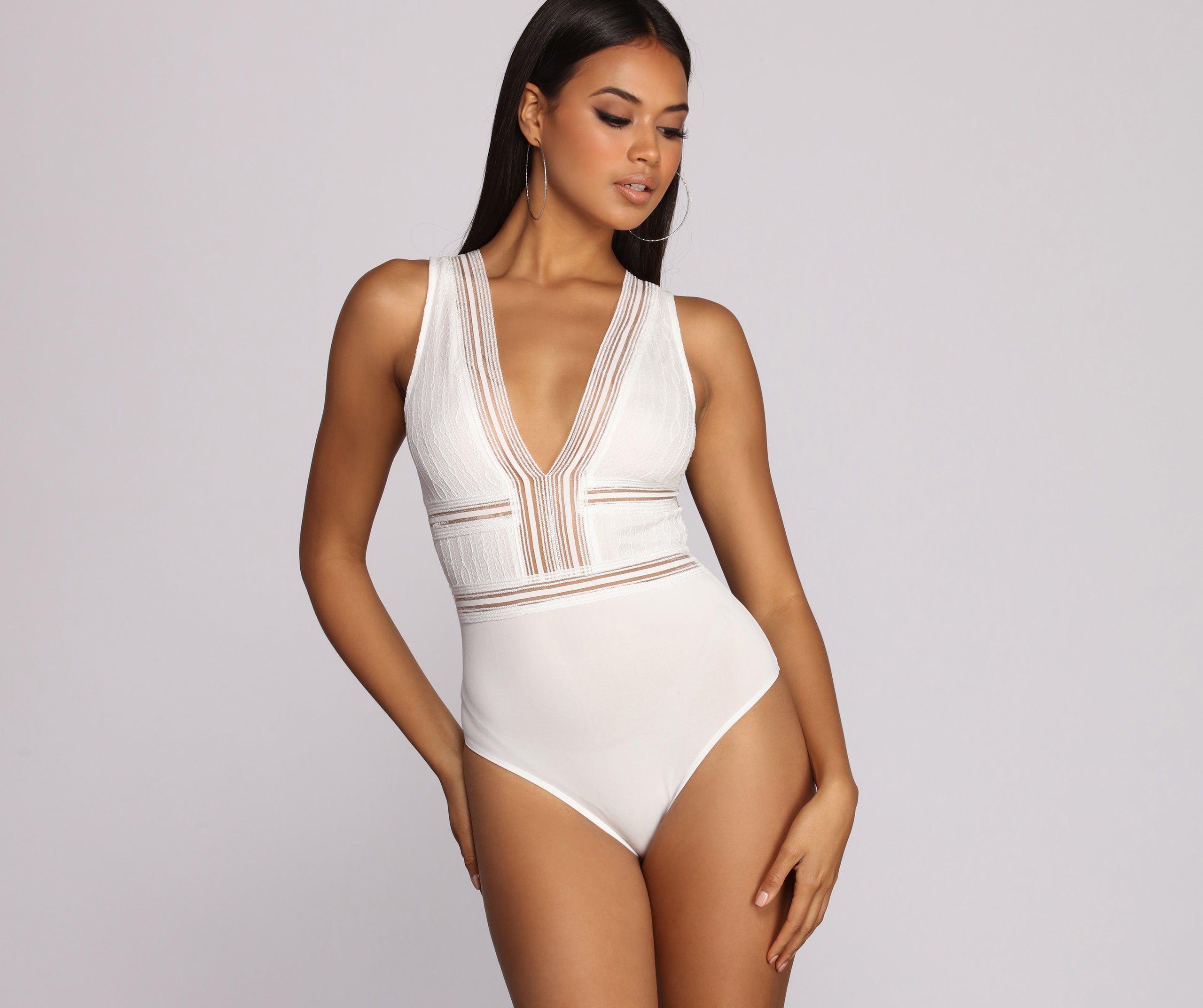 Go Deep Lace V Bodysuit
