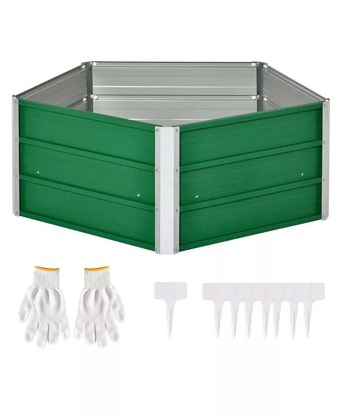 Outsunny 40'' Raised Garden Beds for Vegetables Large Metal Planter Box