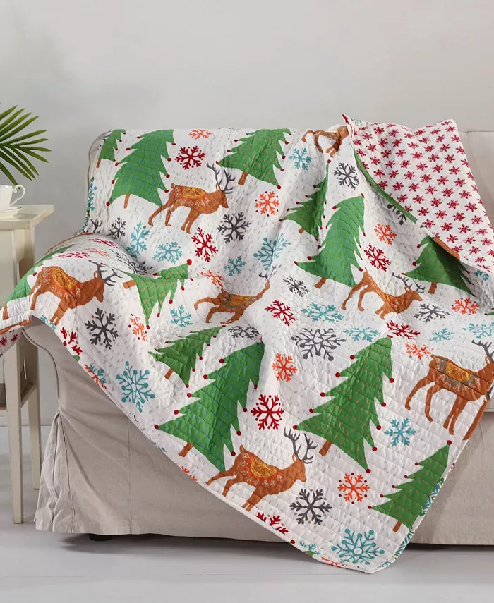 Levtex Tinsel Reversible Quilted Throw， 50