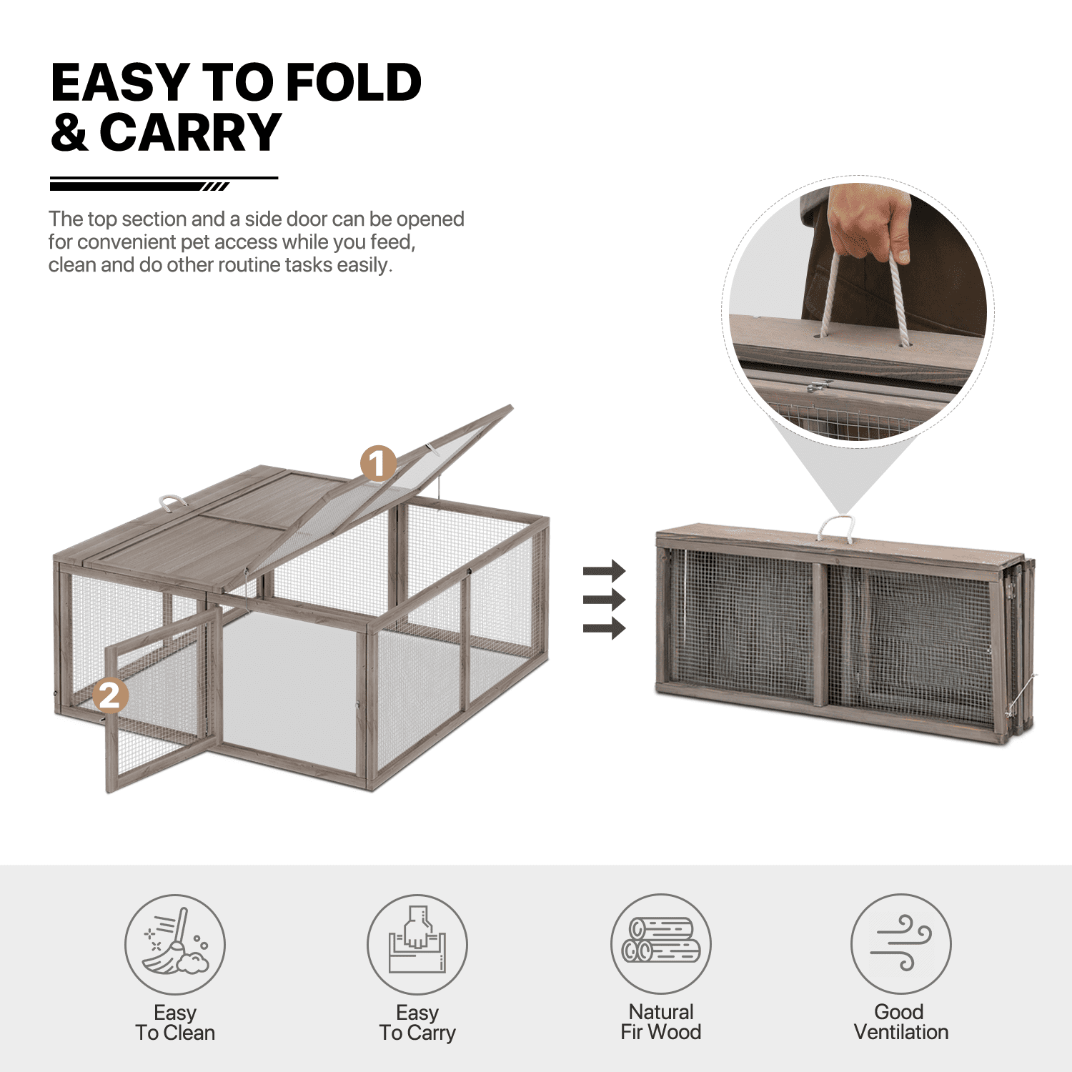 MoNiBloom Chicken Coop Rabbit Hutch， 45.5