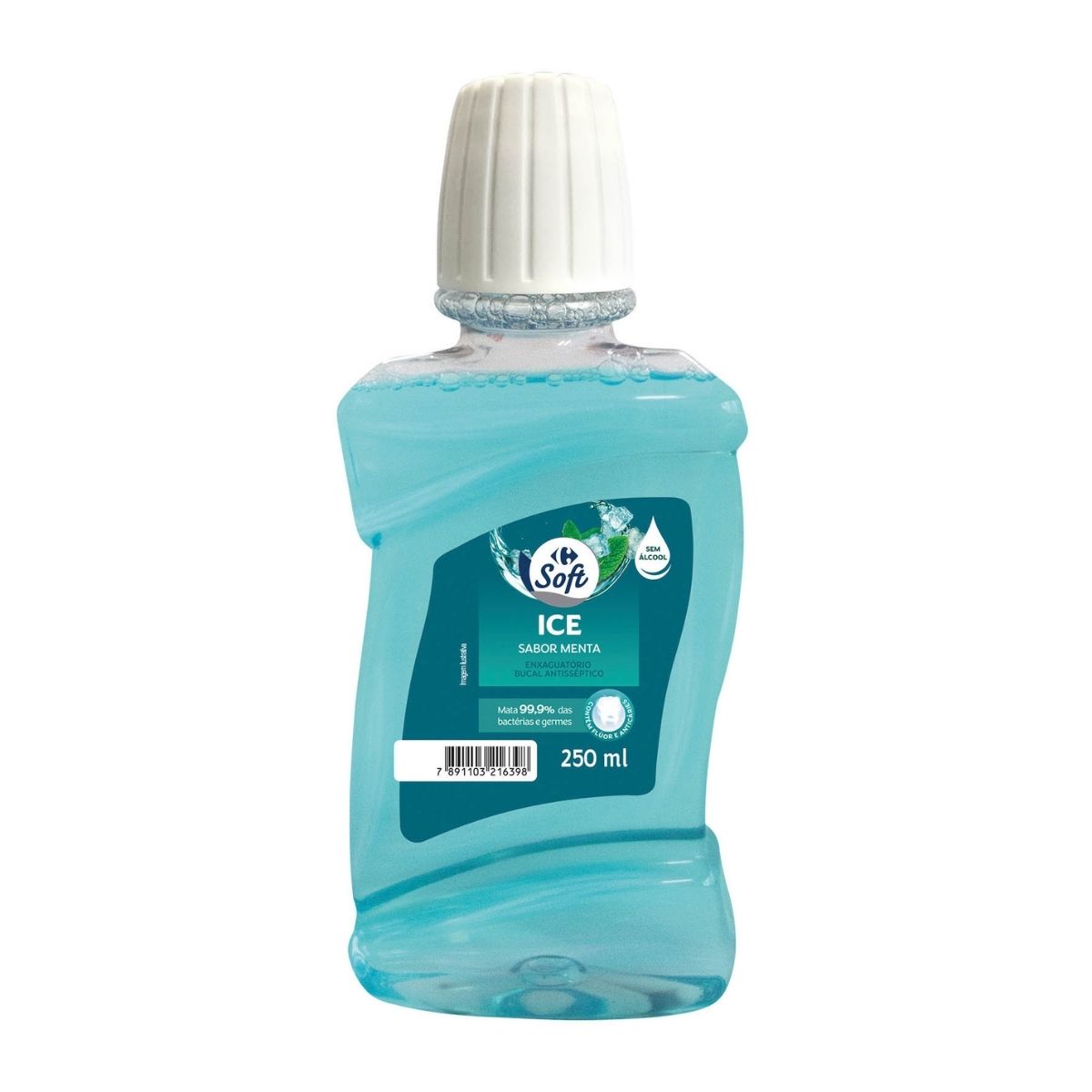 Enxaguatorio Bucal Antisseptico Carrefour Soft Menta sem Alcool 250 ml