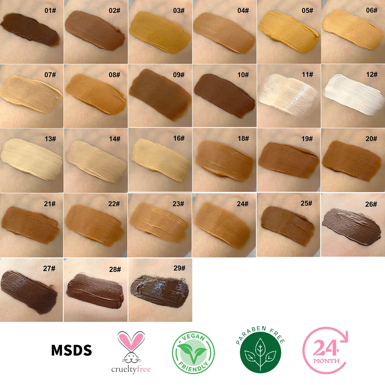 Custom Vegan Full Coverage Foundation Private Label Makeup Matte Foundation