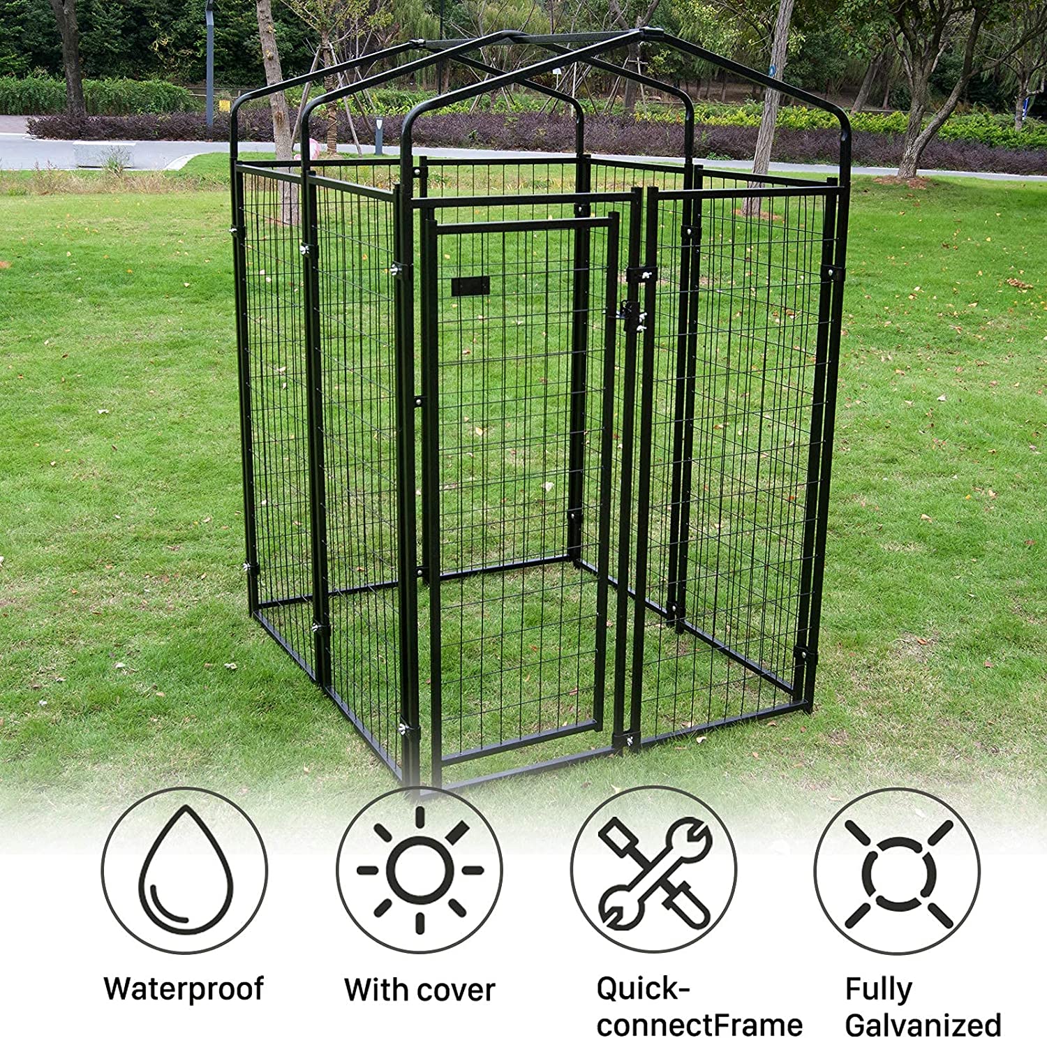 Polar Aurora Dog Playpen Heavy Duty Large Outdoor Dog Kennel Galvanized Steel Fence