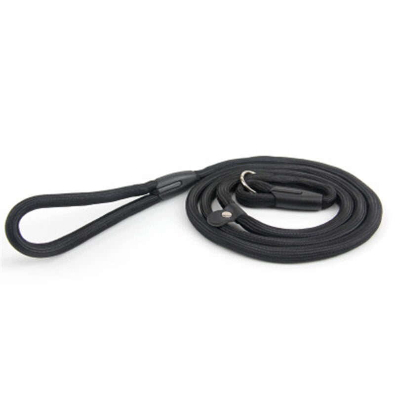 Strong Dog Nylon Adjustable Loop Slip Rope Leash Training Choke Collar 4ft Black