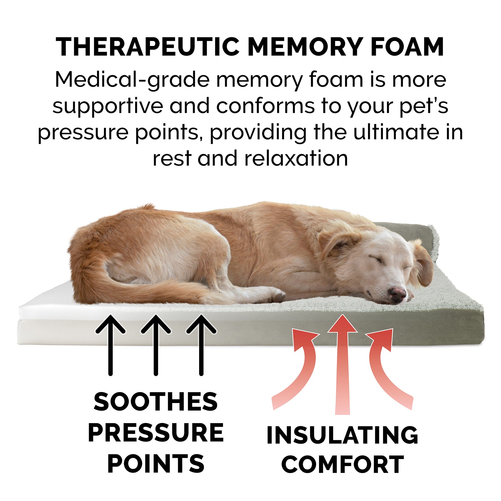 FurHaven Pet Products | Deluxe Memory Foam Chaise Faux Fur and Suede L-Shaped Lounge Sofa Pet Bed for Dogs and Cats - Dark Sage， Large