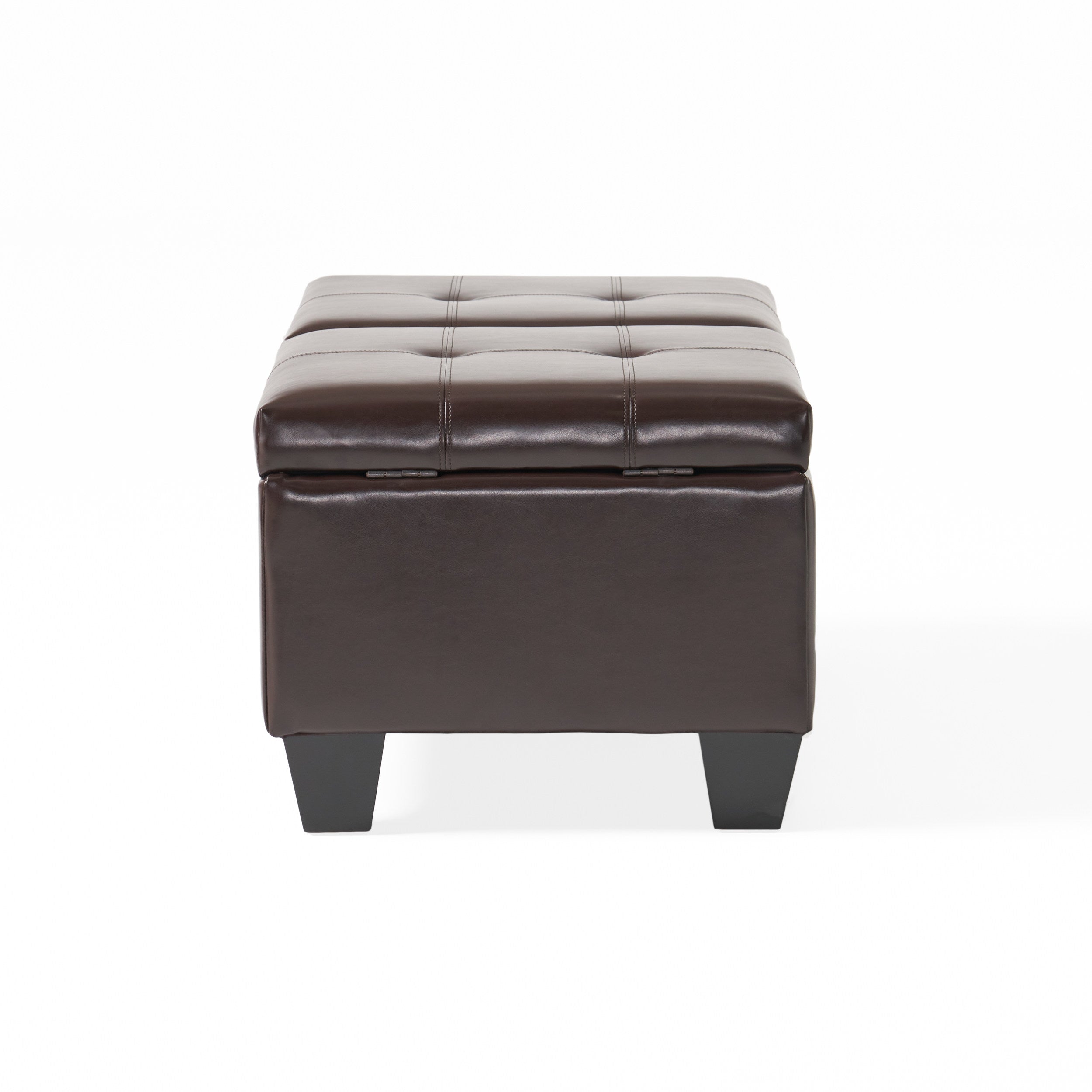 Murray Rectangle Double Flip Leather Storage Ottoman Coffee Table