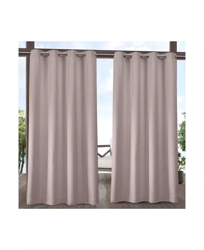 Exclusive Home Biscayne Indoor Outdoor Grommet Top Curtain Panel Pair， 54