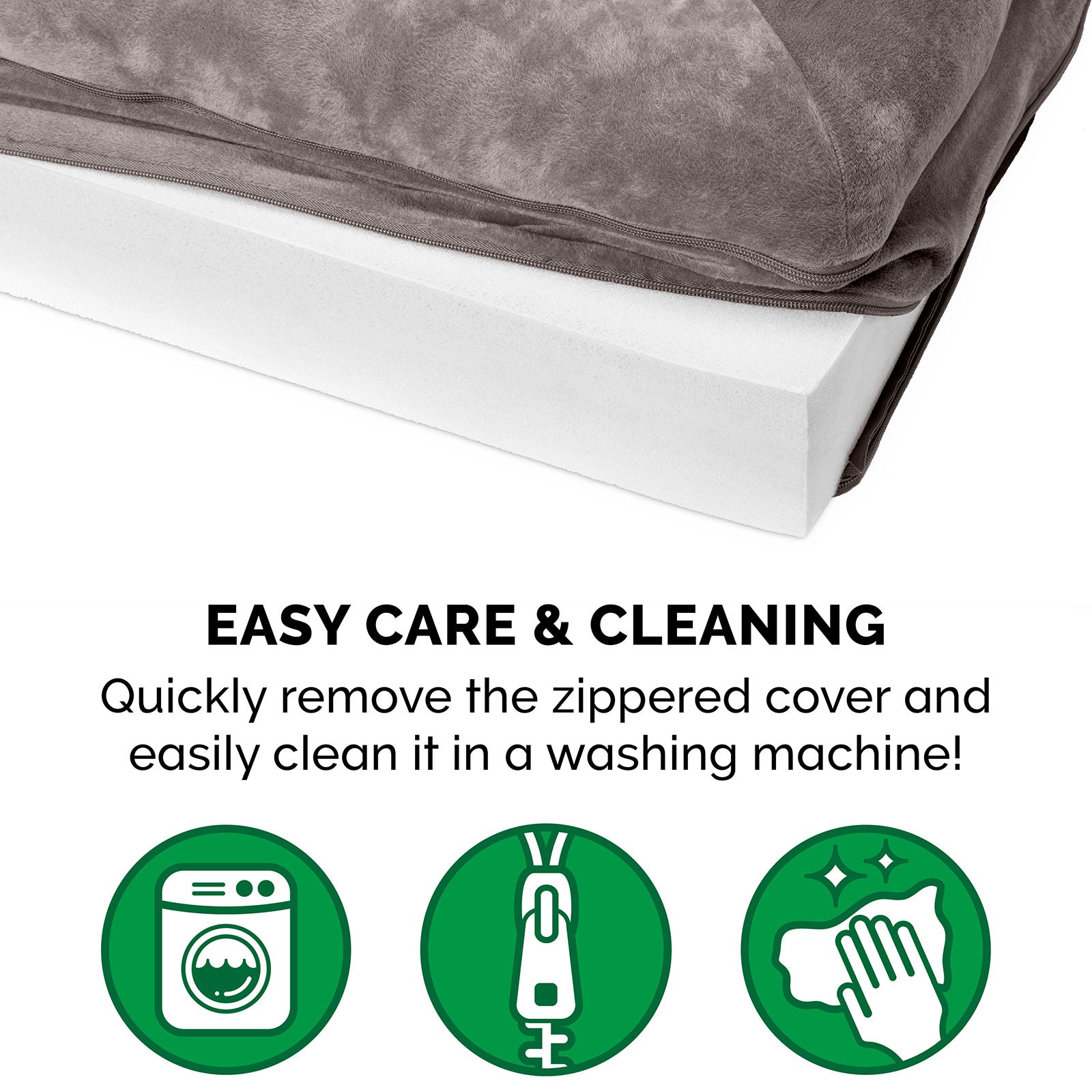 FurHaven | Orthopedic Faux Fur and Velvet Sofa Pet Bed for Dogs and Cats， Driftwood Brown， Jumbo Plus