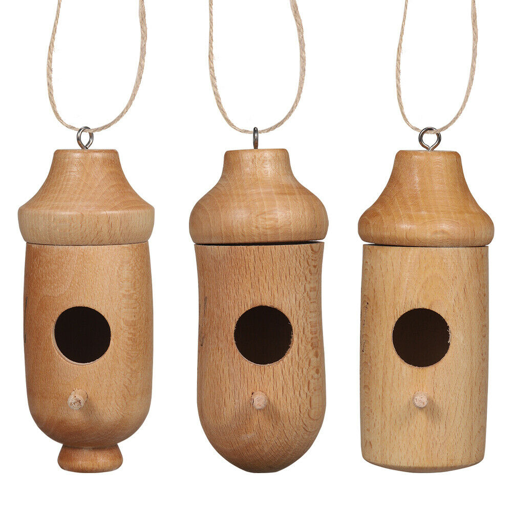 JahyShow Hummingbird House Wooden Hummingbird Nest Bird House Handicraft Bird Feeder Outdoor Garden Decoration