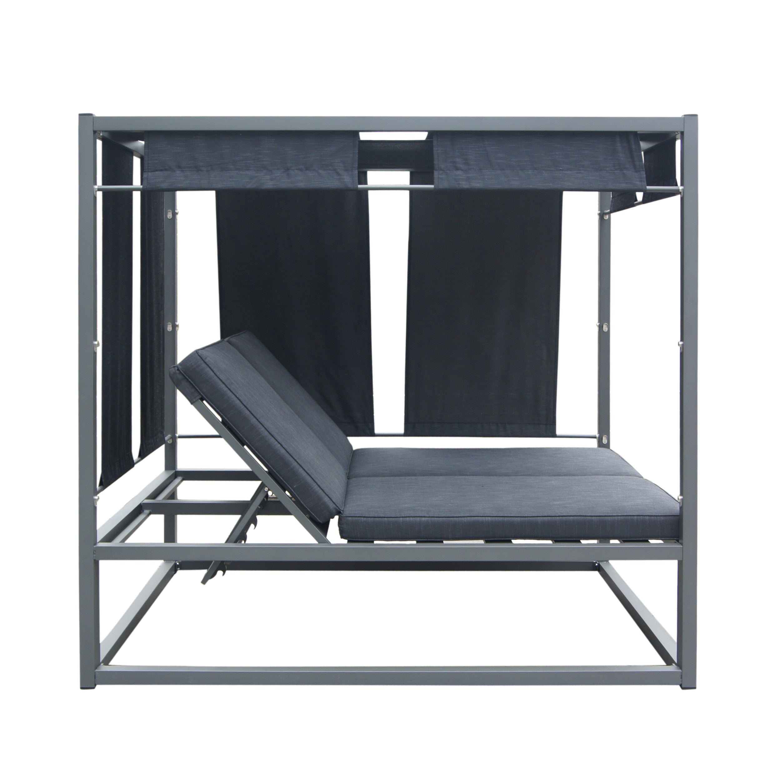 Amos Outdoor Aluminum Daybed with Canopy