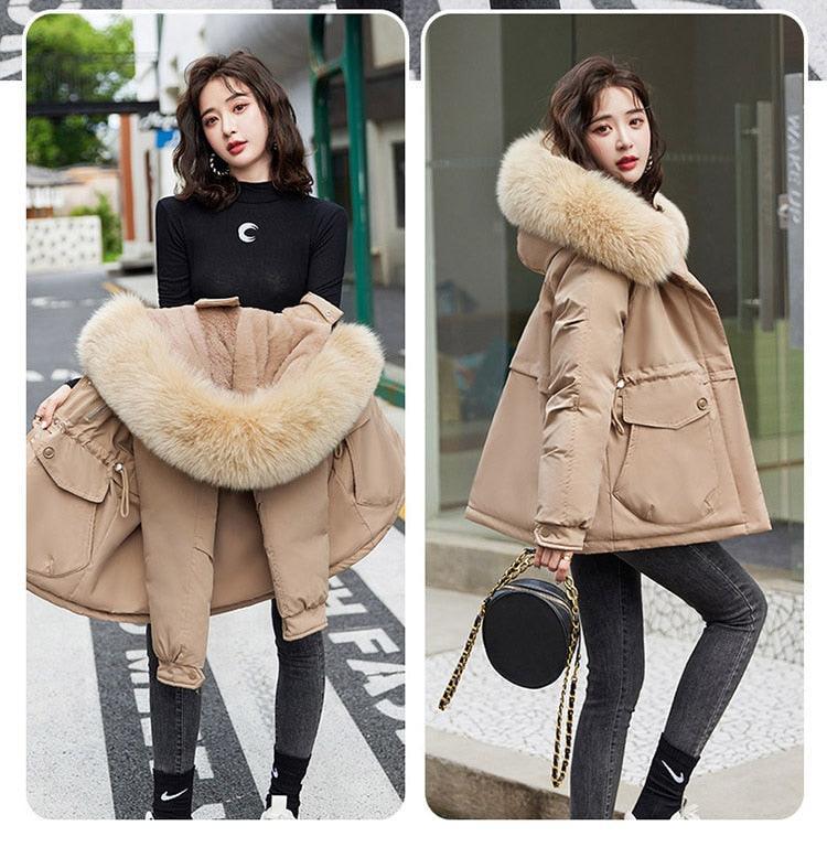 Casaco Feminino Artemis™ com Gorro e Interior em Pelúcia / Esbanje Muito Estilo & Classe Neste Inverno!