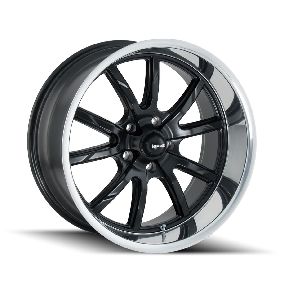 Ridler 650-8865MB Ridler 650 Series Matte Black Wheels with Polished Lip