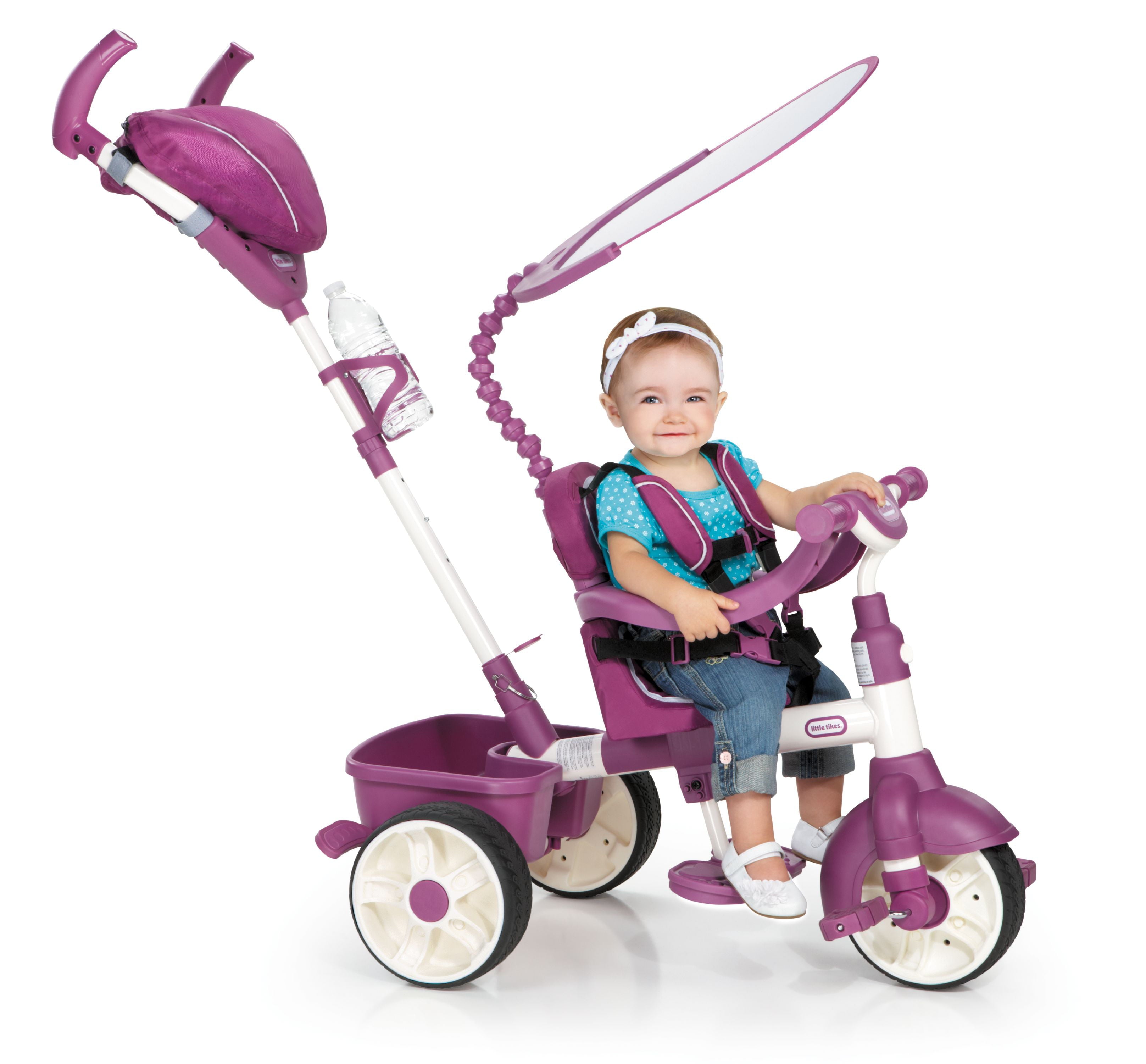 Little Tikes 4-in-1 Sports Edition Trike (Pink/White) For Boys and Girls Ages 9 - 36 Months