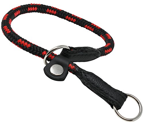 Dogs My Love Round Braided Rope Nylon Choke Dog Collar with Sliding Stopper (16