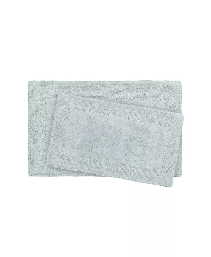 Laura Ashley Ruffle Cotton Bath Rugs， 2 Piece Set