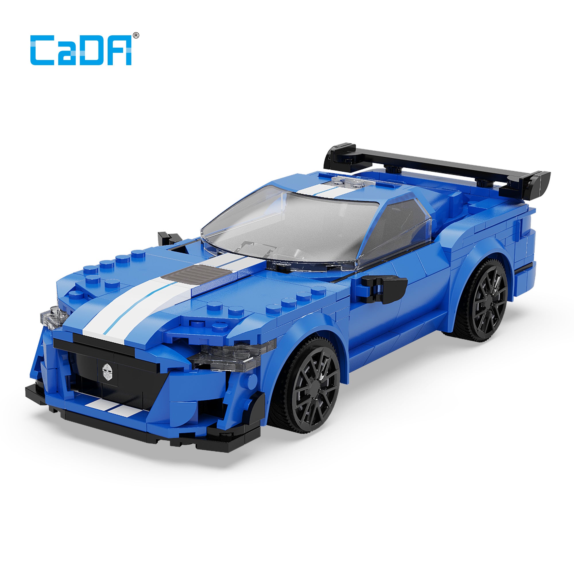 CaDA® Blue Warrior GT500 Supercar Programmable Remote Control Sports Car Model Building Block Toy C51077W Building Kit and Engineering Toy for Kids (325 Pieces)