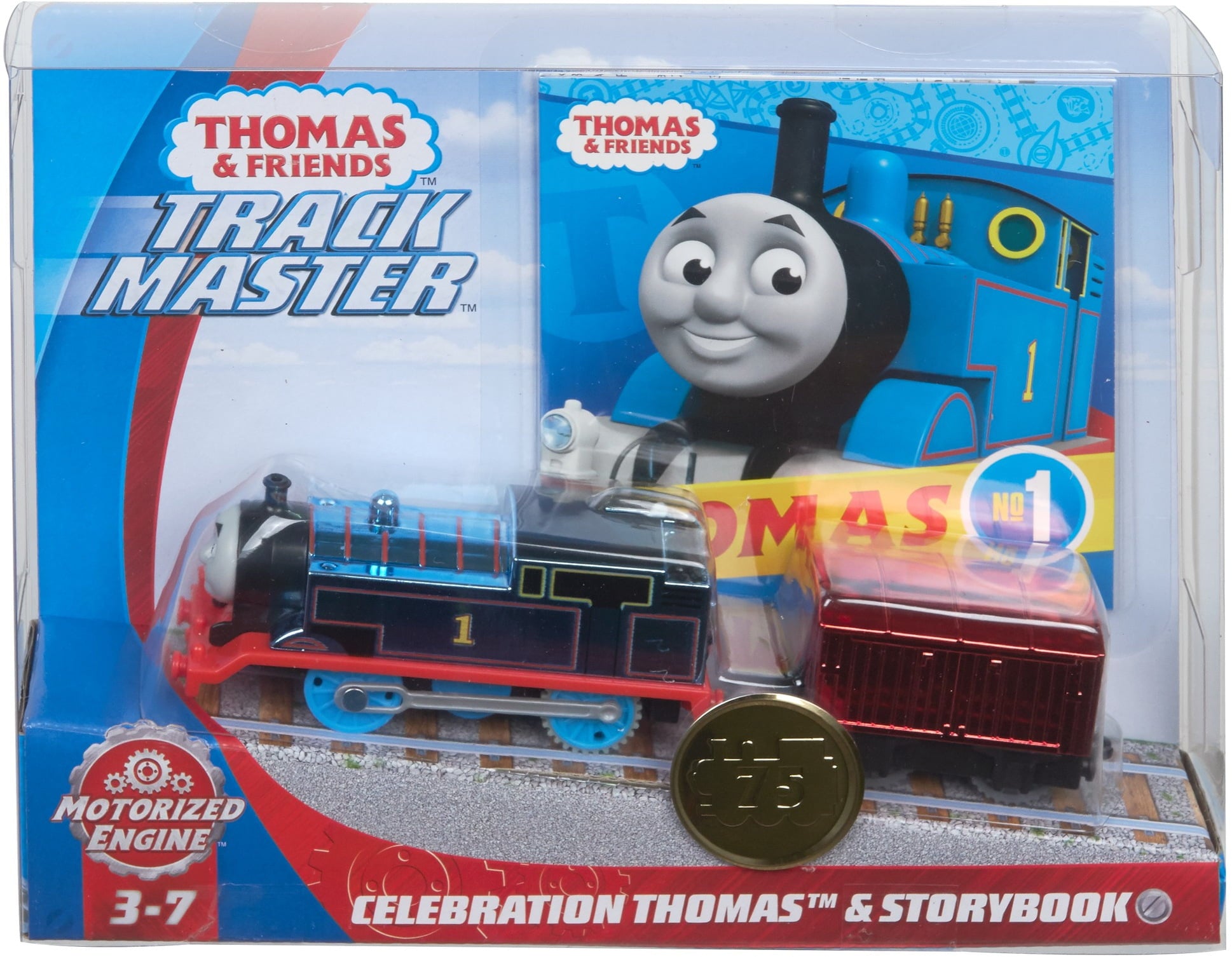 Thomas and Friends Celebration Thomas Metallic Engine and Book