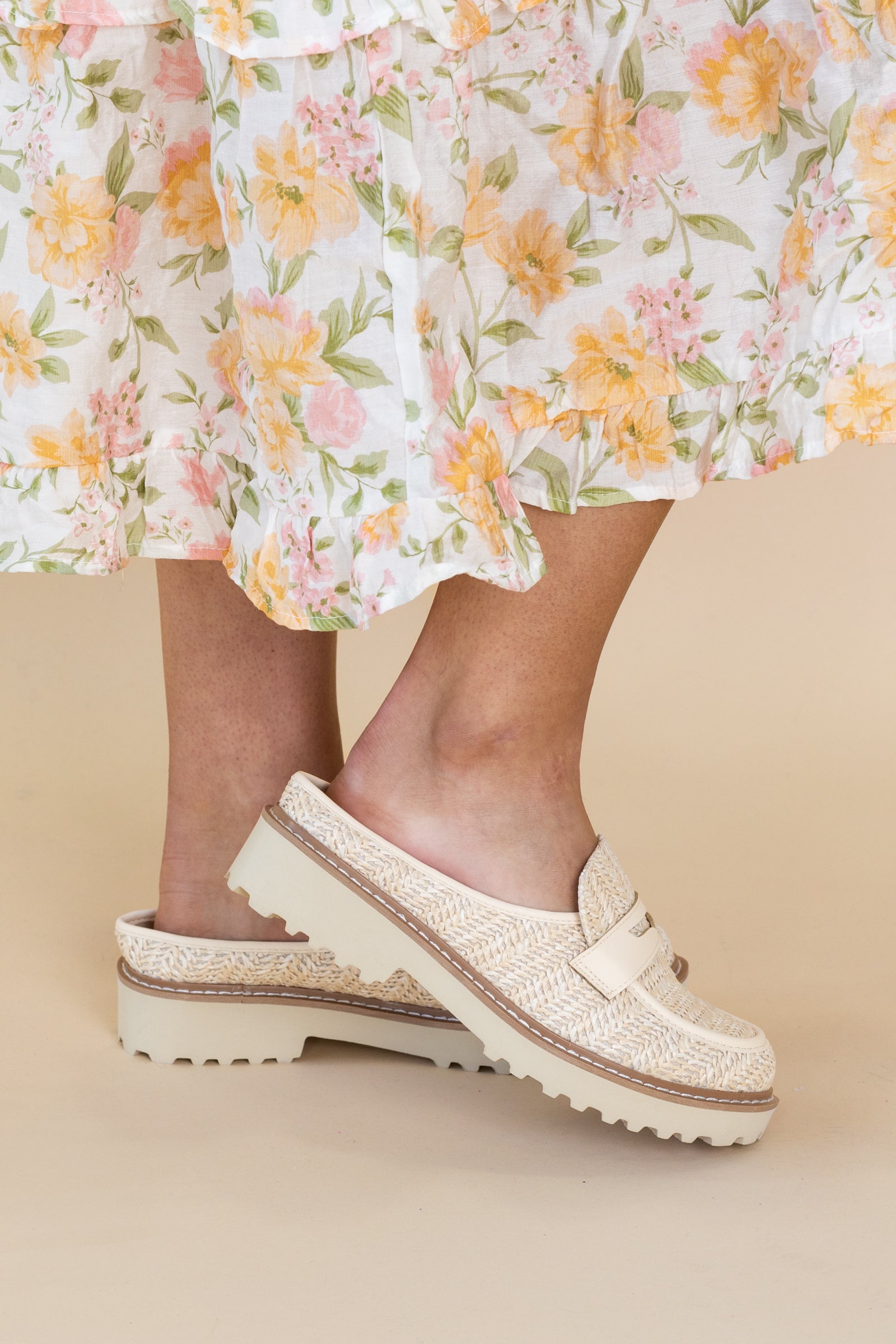 Natural Espadrille Mules