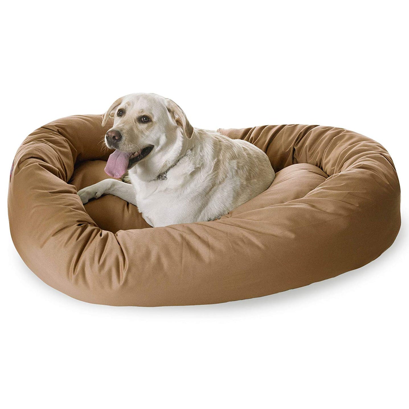 Majestic Pet | Poly/Cotton Bagel Pet Bed For Dogs， Khaki， Extra Large