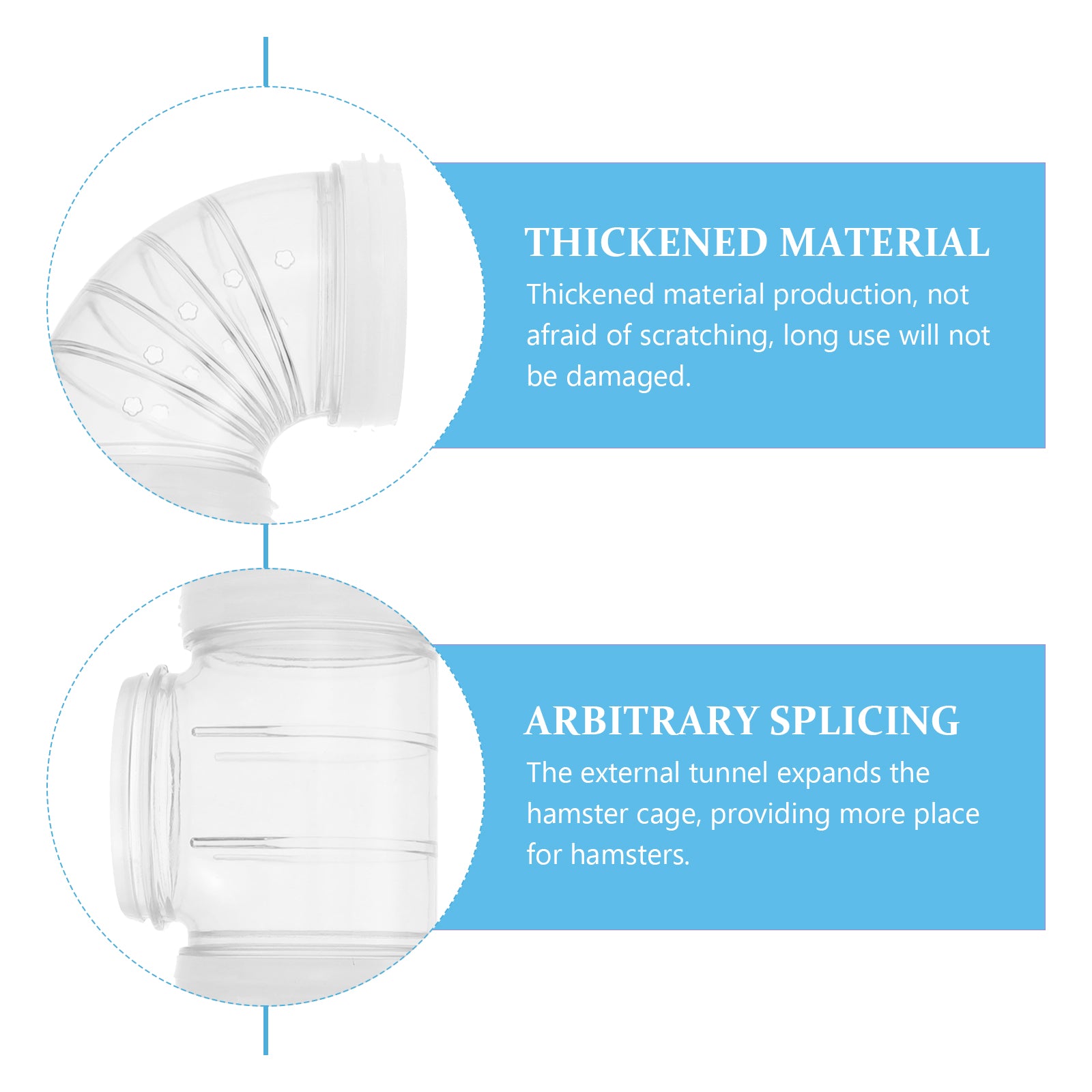 Hemoton 1 Set Plastic Hamster Tube Hamster Cage Maze Connector Hamster Cage External Pipe for DIY