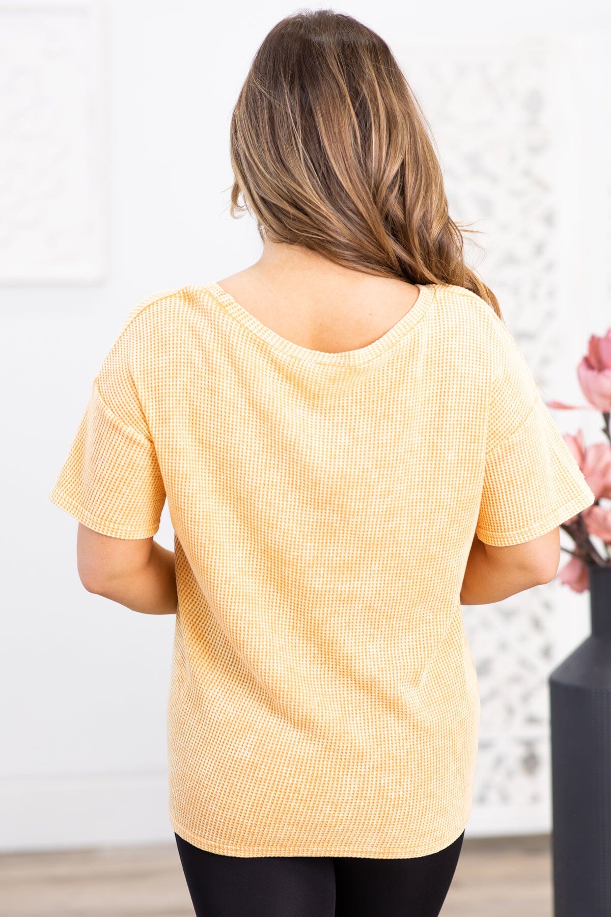 Peach Washed Cool Mom Graphic Top