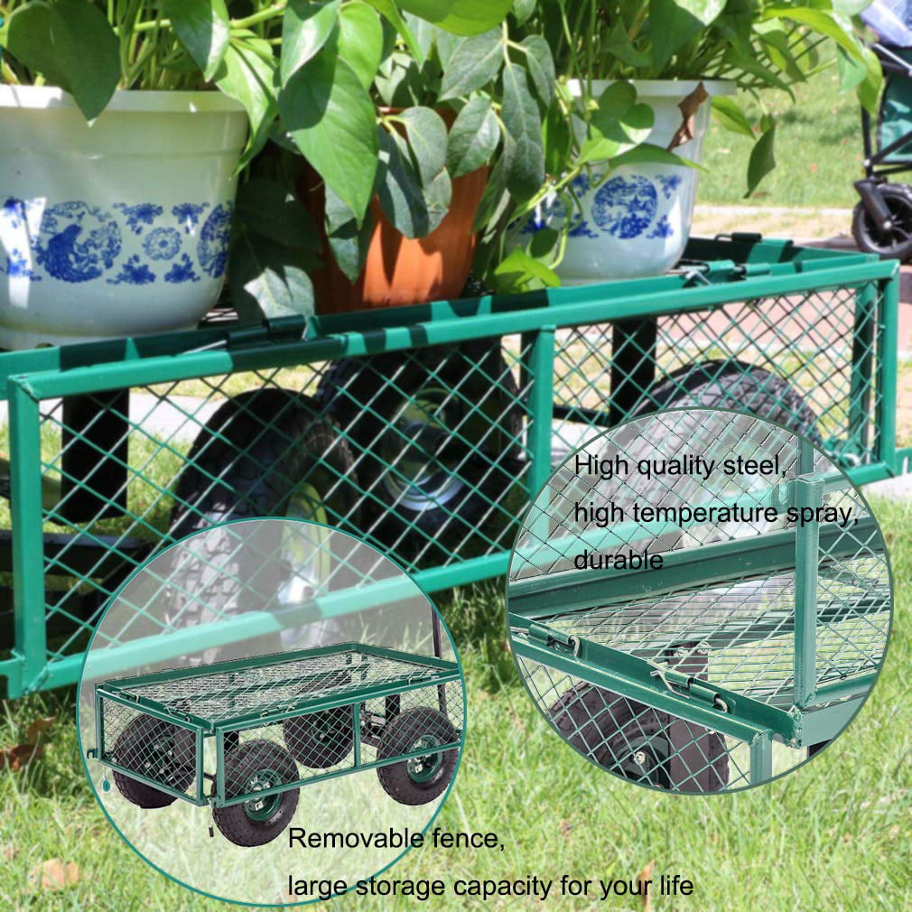 Heavy-Duty Outdoor Steel Utility Cart / Wagon