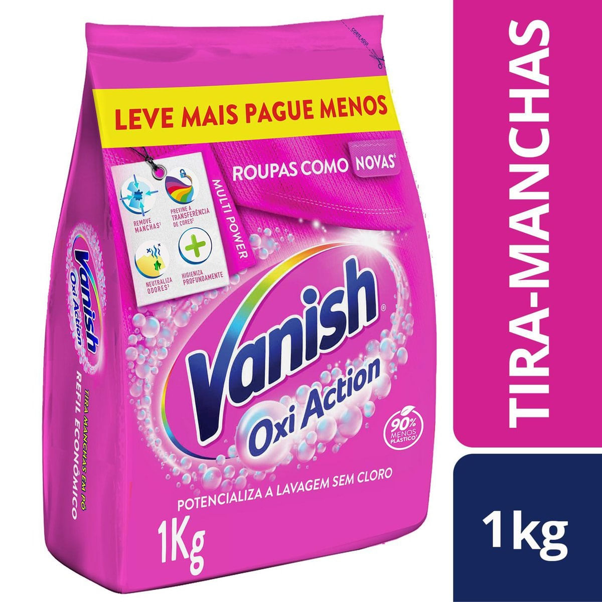 Tira Manchas Vanish em Po Oxi Action para roupas coloridas Refil Economico 1kg
