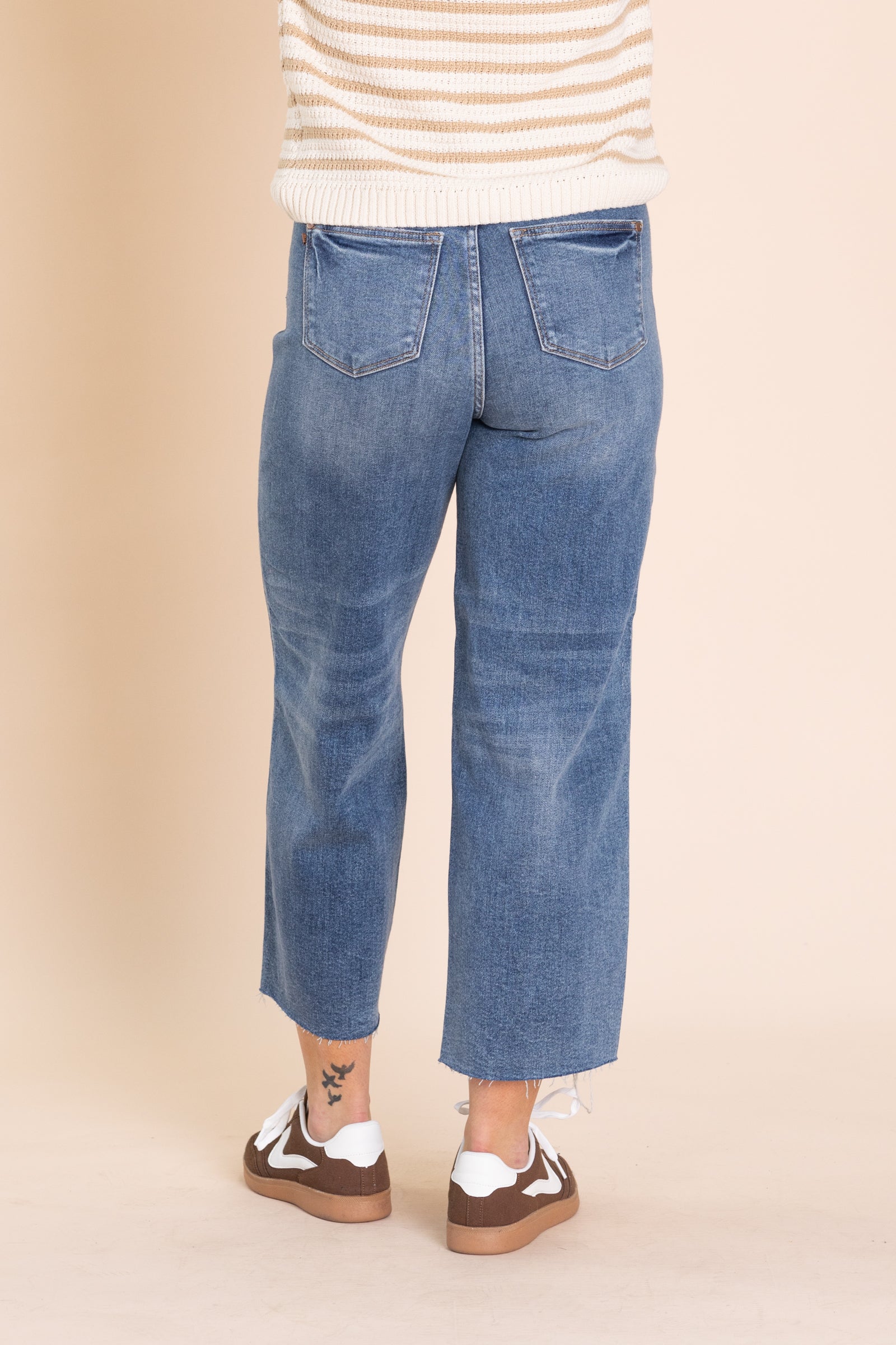 Judy Blue Rigid Magic Distressed Hem Crop Jean