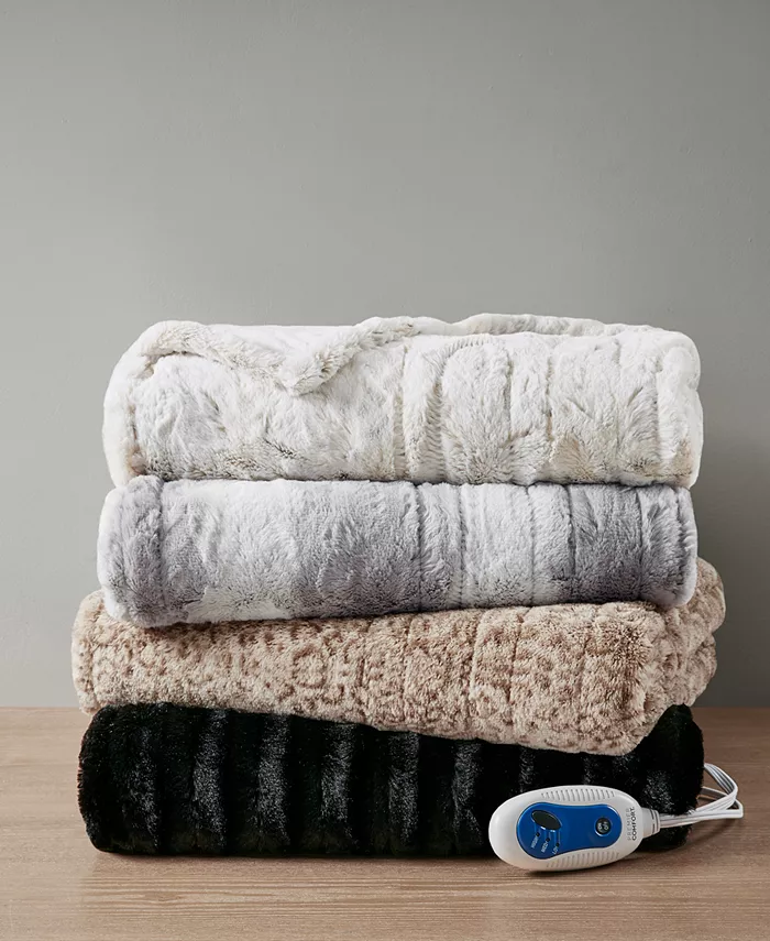 Premier Comfort Electric Faux-Fur Throw， Created for Macy's